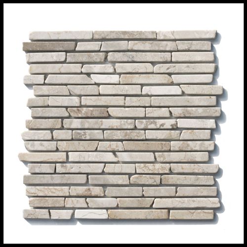 1 qm Mosaik Weiß - ST-433 - Naturstein Fliesen Wandverkleidung 