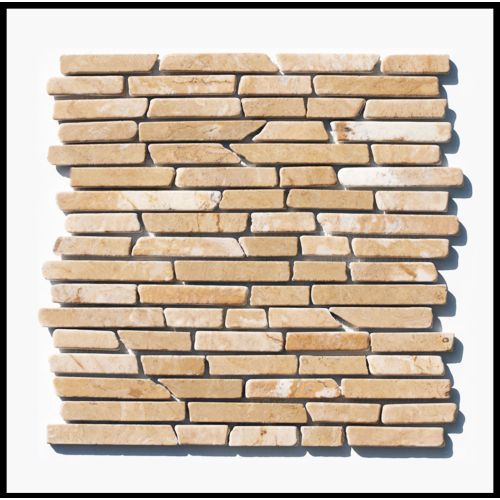 1 qm Mosaik Beige Gelb - ST-442 - Naturstein Fliesen Wandverkleidung 