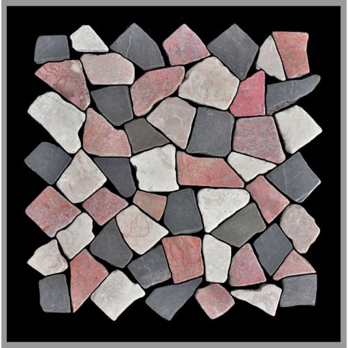 1 Mosaikfliese - M-015 - Multicolour 3 Stein-Mosaik Bruch Marmor Bodenfliesen Wandfliesen