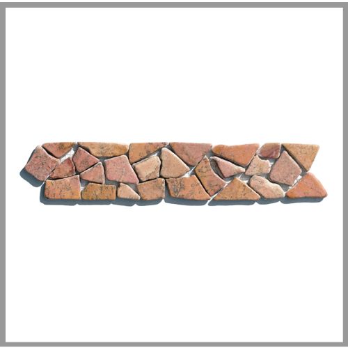 1 Bordüre - BO-556- Marmor - Mosaikfliesen - Toskana Rot - Naturstein -