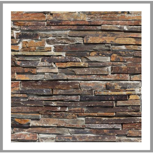 1 Muster - W-004 - Schiefer - Wanddesign - Steinwand - Wall-Design - Naturstein-Wand