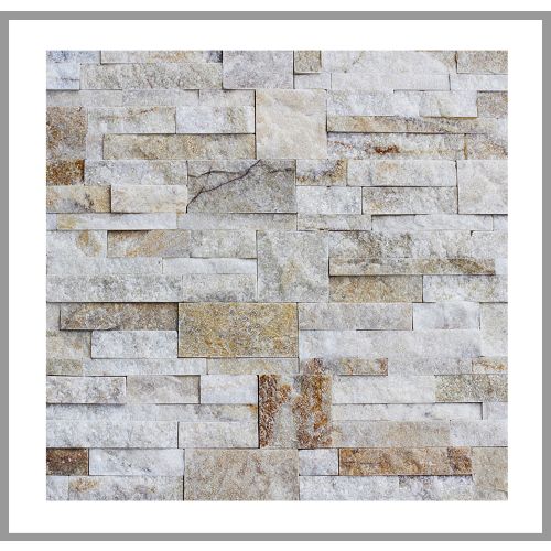 1 Muster - W-010 - Quarzit - Wanddesign - Steinwand - Naturstein-Mauer - Naturstein-Wand