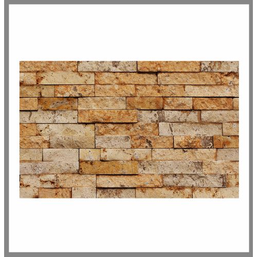 1 qm - W-014 - Wall Stone - Travertin - Gold - Wand-Verblender - Wandverkleidung - Naturstein - Wand-Design