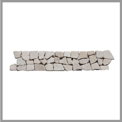 1 Bordüre - BO-553 - Marmor - Mosaikfliesen - Weiß - Naturstein -