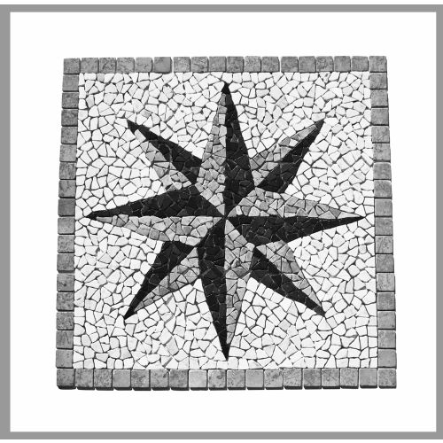 RO-007 - Marmor Mosaik Rosone - Mosaikfliesen - Wand-Design - Boden-Design - Naturstein