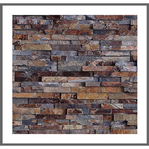 1 Muster - W-016 - Schiefer - Wanddesign - Steinwand - Naturstein-Mauer - Naturstein-Wand