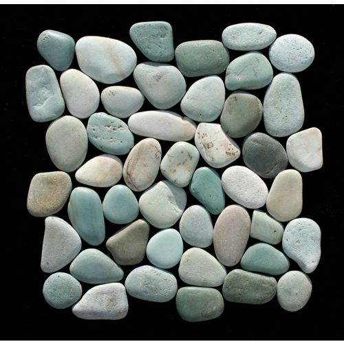 1 Mosaik-Fliese - SL-T118 - Green Flores - Kieselsteinmosaik - Naturstein - Boden-Design