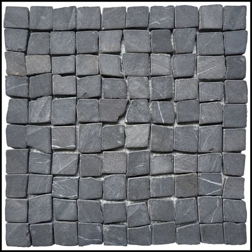 1 qm Mosaik Grau - M-029 - Fliesen 3 x 3 Marmormosaik gebrochen