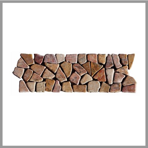 1 Bordüre - BO-332 - Marmor - Mosaik-Fliesen - Toskana Rot - Naturstein -