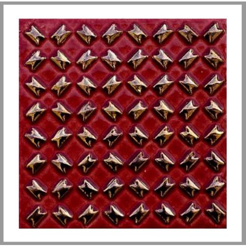 1 Fliese - Wand-Design - Design Fliesen - Rot Gold Diagonal - Wall-Design -