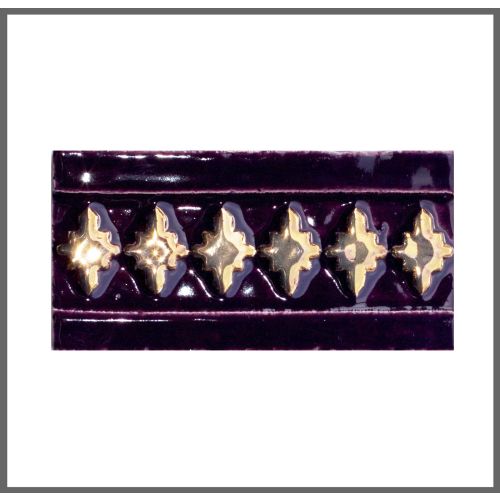1 Fliese - Wand-Design - Design Fliesen - Lila Gold Breit - Design Tiles