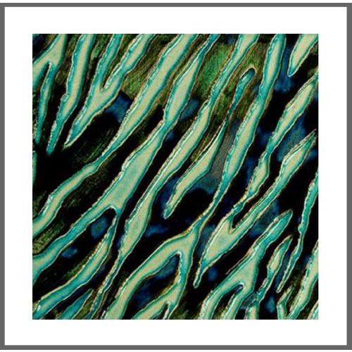 1 Fliese - Wand-Design - Design Fliesen - Schwarz Türkis Zebra - Design Tiles