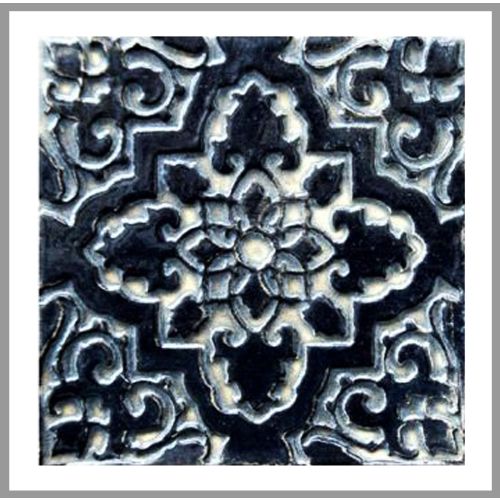 1 Fliese - Wand-Design - Design Fliesen - Schwarz Schiefer Orientstern - Design Tiles