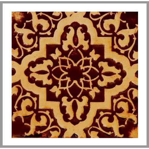 1 Fliese - Wand-Design - Design Fliesen - Braun Rosenholz Orientstern - Design Tiles