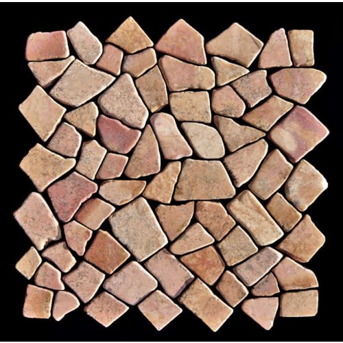 1 qm Mosaik Rot mediterran - M-002 - Fliesen Naturstein Bruchsteinmosaik Marmormosaik
