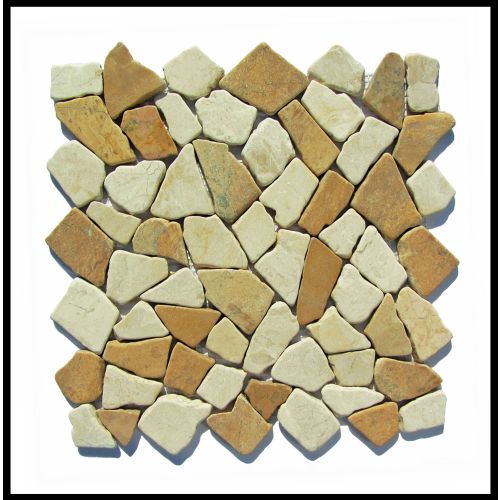 1 qm - M-013 - Mosaik - Grasse - Naturstein - Fliesen - Marmor - Bruchsteinmosaik - Marmormosaik
