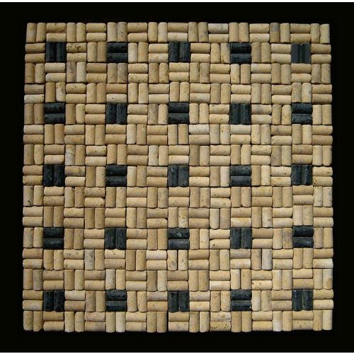 Mosaik Yellow and Black Limestone Piu - 1 qm