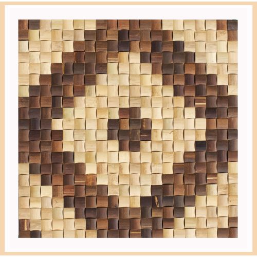 1 Rosone - BM-014 - Mnemba - Bambus Mosaik - Holz-Design-Rosone - Wand-Verkleidung - Wand-Verblender - Bamboo-Mosaic