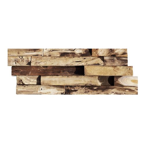 HO-008 - Agung - Wanddesign - Holz Mosaik - Wandverblender - Wandverkleidung - Teakholz