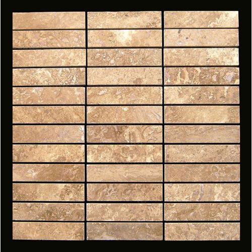 1 qm - LS-PMSO-07-003 - Travertin - Mosaikfliesen - Natursteinmosaik - Wandfliesen - Bodenfliesen