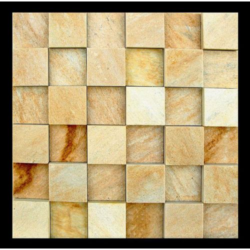 1 Fliese - MI-MO27QT02 - Quarzit - Naturstein - Mosaik - Fliesen - Wand-Design - Wand-Verkleidung - Boden-Design