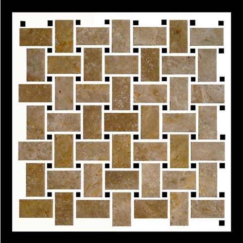 1 Fliese - NS-SLMM001-165-P - Travertin - Mosaik - Fliesen - Naturstein - Wand-Design - Boden-Design
