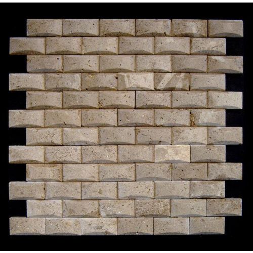 1 qm - NS-SLMM001-175-Y - Travertin - Mosaikfliesen - Natursteinmosaik - Wandfliesen - Wand-Verblender