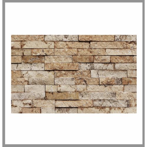 1 qm -  W-013 - Wall Stone - Travertin - Walnut - Wand-Verblender - Wandverkleidung - Naturstein - Wand-Design