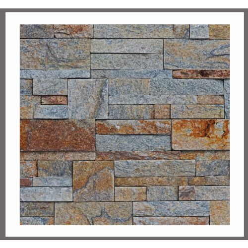 1 Muster - W-023 - Quarzit - Wandverkleidung - Naturstein - Wanddesign - Steinwand -