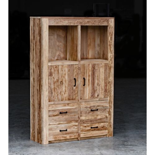 massiver Teakholz Badezimmer Schrank aus recyceltem Altholz