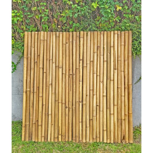 Bambus Rollzaun 180x180 cm aus Moso Bambus – B-018 - Natur Sichtschutz mit 3-fach verzinktem Draht