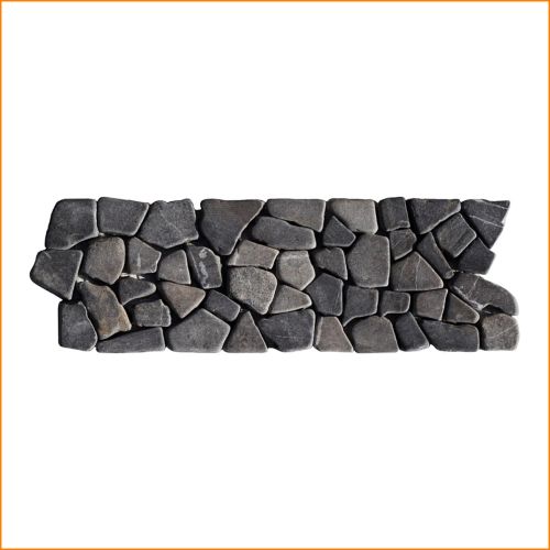 Marmor Bruchstein Bordüre 10 x 30 cm in Anthrazit – elegante Natursteinbordüre mit rustikalem Charakter für stilvolle Wand- und Bodenakzente.