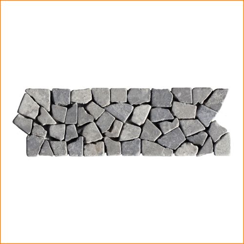 1 Bordüre - BO-340 - Marmor - Mosaik-Fliesen - Hellgrau - Naturstein -