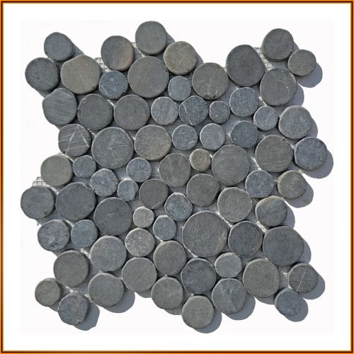1 qm Mosaik Grau CO-001 Marmor Bodenfliesen runde Kiesel-Steine