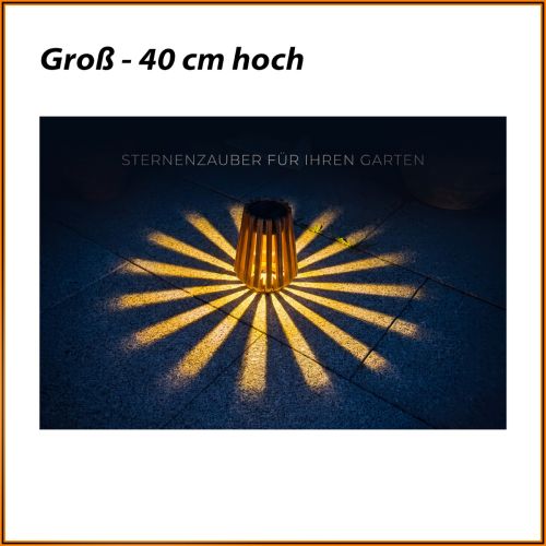 Großes Teak Lampengestell für Solarleuchte 105 mm