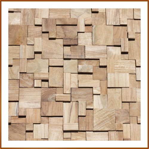 1 qm - HO-011 - Kelut - Wanddesign - Teak Holz-Mosaikfliesen - Wandverblender -