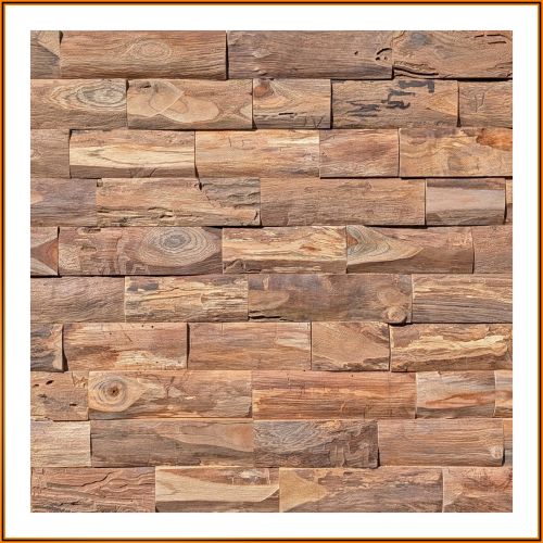 1 m² Teakholz Wandverblender HO-015 – 3D Altholz Wandverkleidung aus recyceltem Teakholz – 12 Paneele