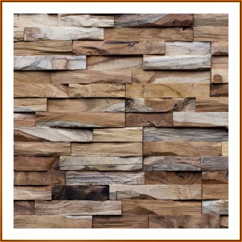 1 qm - HO-018 - Teakholz - Wandverblender - Holz-Design - Wandverkleidung Holz - Wall Wood Panel