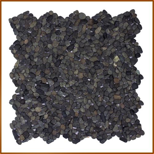 1 qm - K-561 - Pebble Black - Kieselstein - Mosaik - Fliesen - Naturstein-Bodenbelag