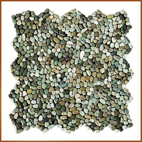 1 qm - K-562 - Micro Pebble Green Multicolour - Kieselstein - Mosaik - Fliesen - Naturstein-Bodenbelag