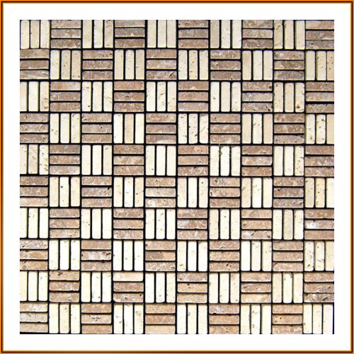 1 qm - LS-TMBW-15-018 - Travertin - Mosaikfliesen - Natursteinmosaik - Wandfliesen - Bodenfliesen