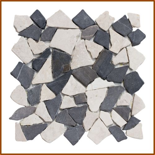 1 qm Mosaik Grau Weiß - M-006 - Fliesen Naturstein Bodenfliesen Wandfliesen