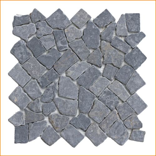 1 Mosaikfliese - M-010 - Hellgrau Marmor Bruchstein Bodenfliesen Wandfliesen