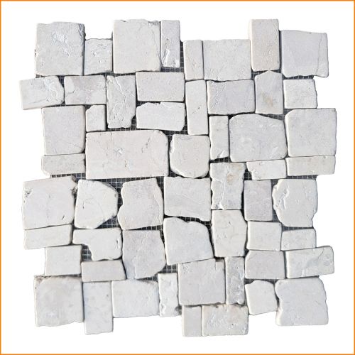 1 Mosaikfliese Weiß - M-020 - Natursteinfliesen Bad Bodenfliesen Wandfliesen