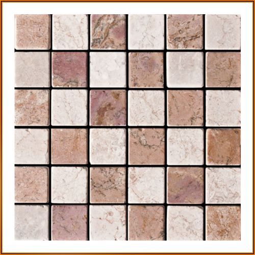 Marmor-Mosaikfliese aus Naturstein – zarte Farbtöne in Rosa und Beige, ideal für elegante Wand- und Bodenverkleidung.