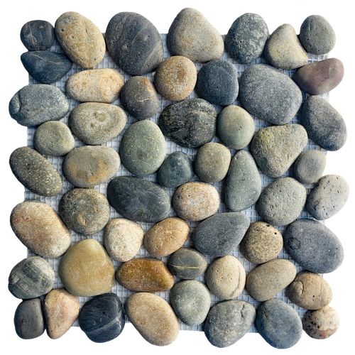 Mosaik Earthy Pebble - 1 qm - K-571 - One Cut - Kieselstein - Mosaik - Fliesen - Naturstein - Bodenfliesen - Wandfliesen