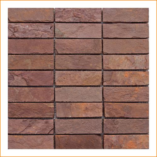 1 Fliese - S-001 - Schiefer - Mosaik - Fliesen - Naturstein - Wandfliesen - Bodenfliesen