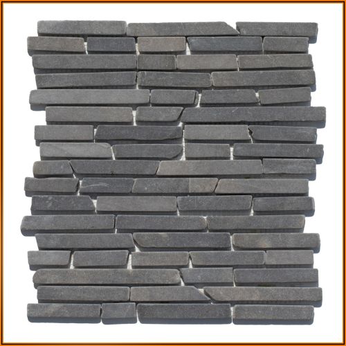 Dunkelgraues Marmor-Stäbchenmosaik 30×30 cm – edles Natursteinmosaik für Wandverkleidung, Küche oder Dusche.