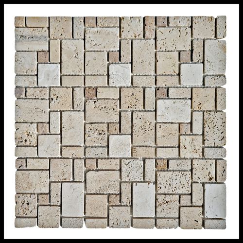1 qm - WEL-NCT 414 - Travertin - Mosaikfliesen - Natursteinmosaik - Wandfliesen - Bodenfliesen