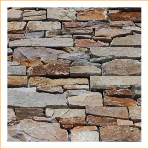 1 Muster - W-001 - Quarzit - Wandverblender - Steinwand - Naturstein-Mauer - Naturstein-Wand